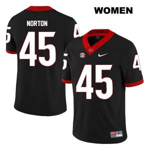 Women's Georgia Bulldogs NCAA #45 Bill Norton Nike Stitched Black Legend Authentic College Football Jersey KZD1354YX